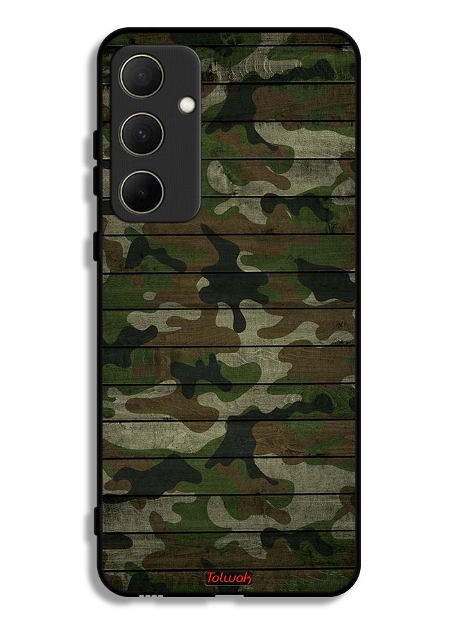 Tolwak Samsung Galaxy A35 5G Protective Case Cover Camouflage Wooden Pattern - Image 1