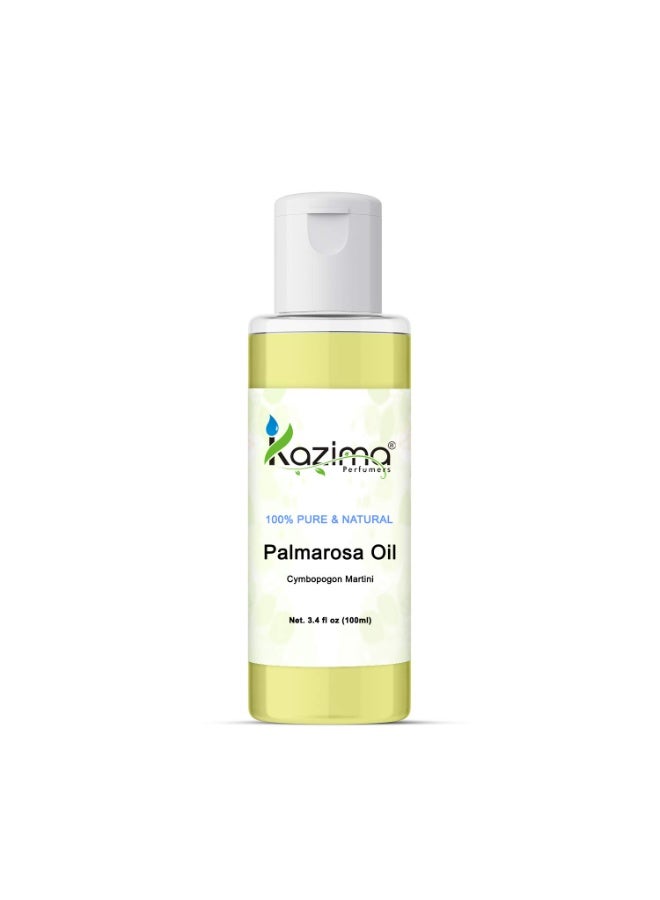 KAZIMA Palmarosa Essential Oil - 100% Pure Natural & Undiluted For Skin care & Hair care (100ml) - Image 1