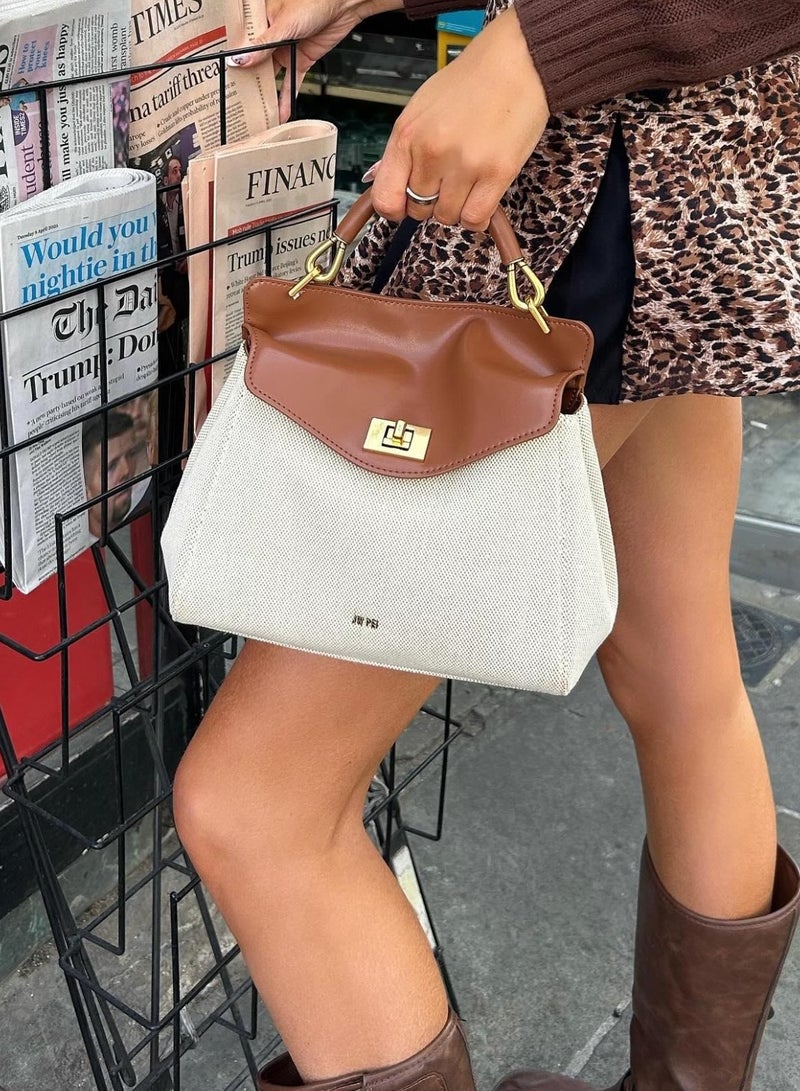 جيه دبليو بي JW PEI النساء New Lucia Tote حقيبة واحدة الكتف حقيبة اليد (كريم بني)  - Image 2