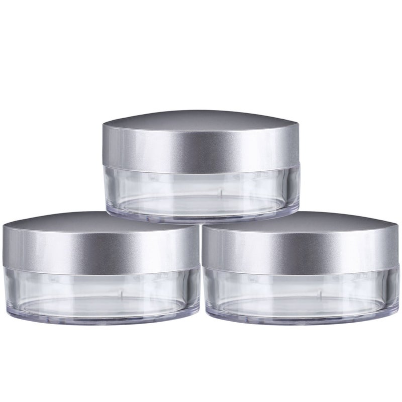 Hotop 3 Pieces 50 ml Plastic Empty Powder Case Face Makeup Jar Travel Kit Blusher Cosmetic Makeup Containers with Sifter and Lids - Image 2