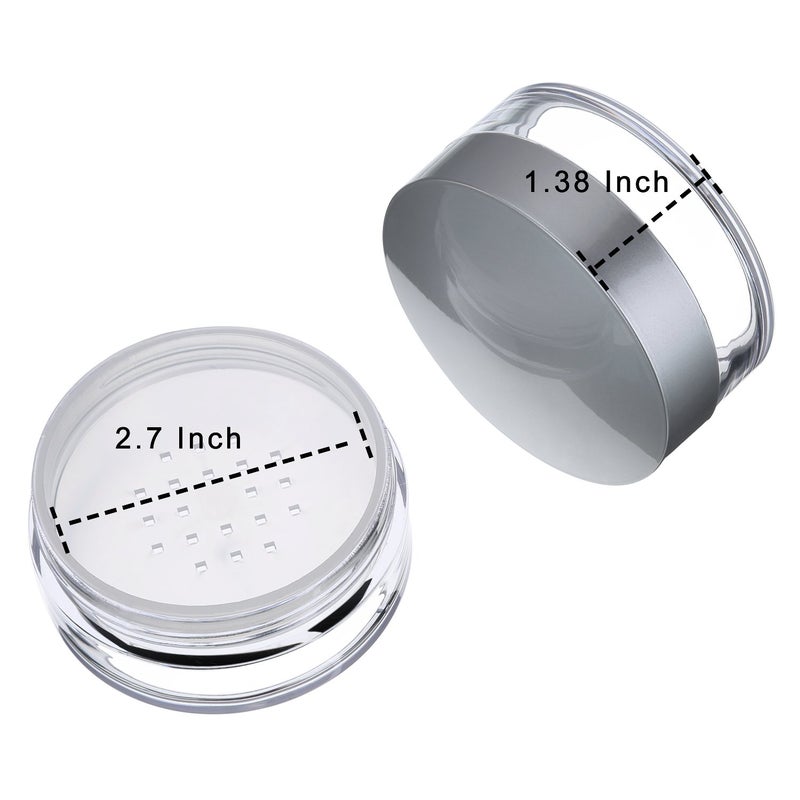 Hotop 3 Pieces 50 ml Plastic Empty Powder Case Face Makeup Jar Travel Kit Blusher Cosmetic Makeup Containers with Sifter and Lids - Image 3
