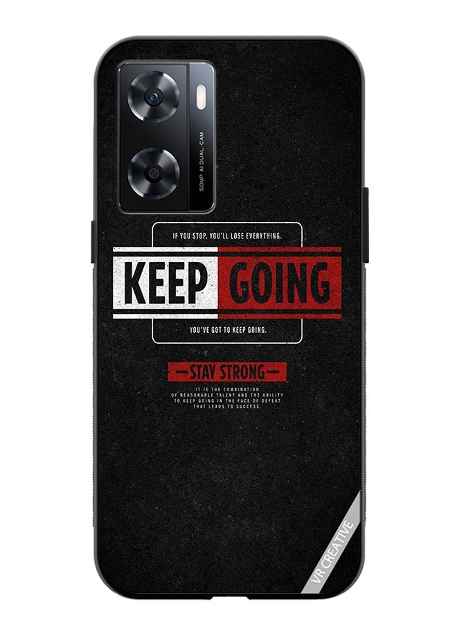 VR CREATIVE Protective Case Cover For Oppo A57/A77s Keep Going Design Multicolour - Image 1