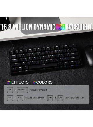 لوحة مفاتيح مغناطيسية اولا WIN60 HE اتصال سلكية للألعاب 60% مع 61 مفتاحًا  بإضاءة RGB مع تشغيل قابل للتعديل بمعدل استقصاء 8000 HZ ومفاتيح بتأثير هول مع خاصية التبديل السريع للألعاب (أسود) - view 3