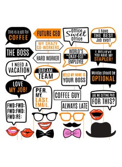 29 pcs Office Party Photo Booth Props, Funny Adult Work Party for Office Birthday Party Celebration