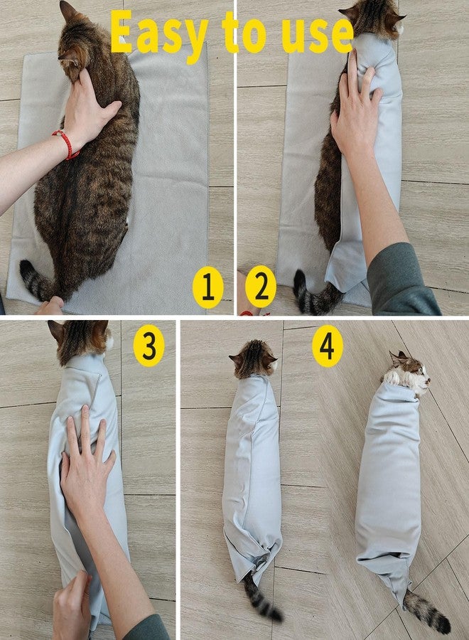 Oncpcare 2PCS Cat Wrap for Cutting Nails, 21x21in Self-Adherent Pet Cat Grooming Wrap for Medicine, Nail Clipping, Teeth Brushing, Ear Cleaning | Anti-Escape Anti-Bite Anti-Scratch (Butterfly) - Image 5