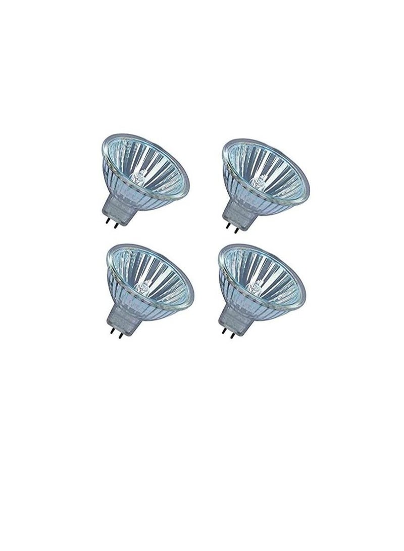 OSRAM Circular Dimmable Long Lasting Lifespan illumination Entrance Kitchen Restaurents Track Recessed Halogen Bulb Pack Of 4 12V 50W MR16 Yellow  - Image 1
