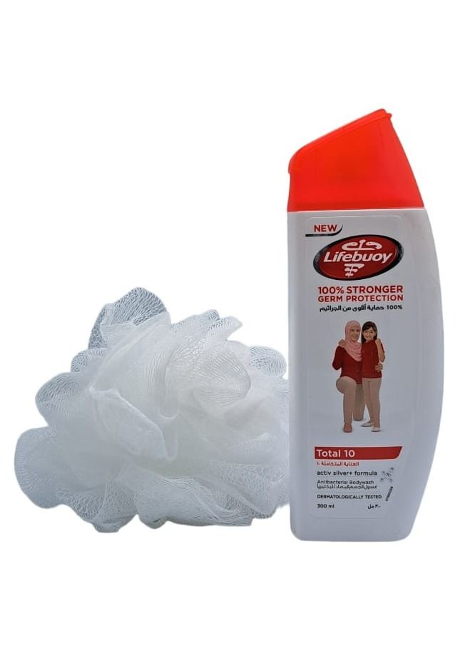 TOTAL Complete care Body Wash 300 ml And A Shower Loofah - Image 1