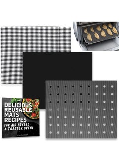 Reusable Liners for Toaster Oven Air Fryer 12 x 13 Accessories Compatible with Emeril Lagasse, Kitchenaid, Cuisinart, Black & Decker, Breville + More, Liner Protectors for Oven Trays and Racks