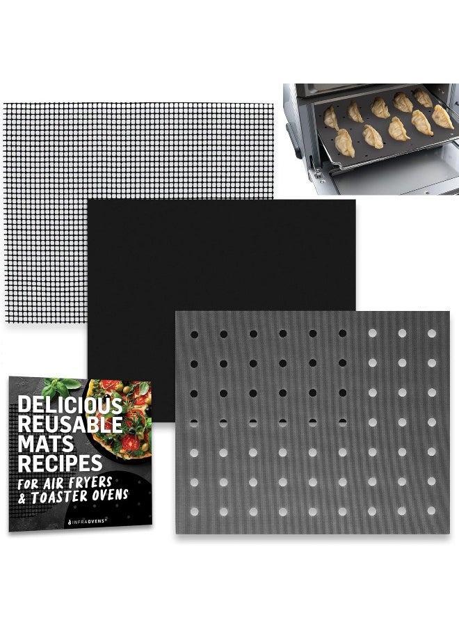 Generic - Reusable Liners for Toaster Oven Air Fryer 12 x 13 Accessories Compatible with Emeril Lagasse, Kitchenaid, Cuisinart, Black & Decker, Breville + More, Liner Protectors for Oven Trays and Racks - Image 1