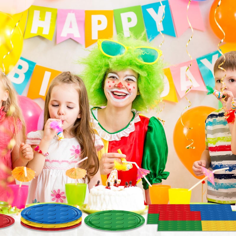 DURYGEN 80PCS Building Blocks Themed Birthday Party Decorations Colorful Building Block Tableware Paper Plates Napkins Set for Boys, Kidâ€™s Birthday Party Decorations Serve 20 - Image 5