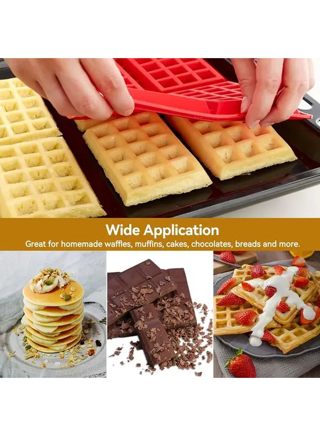 2pcs Waffle Silicone Molds Non Stick Oven Microwave Safe Baking Desserts - Image 5