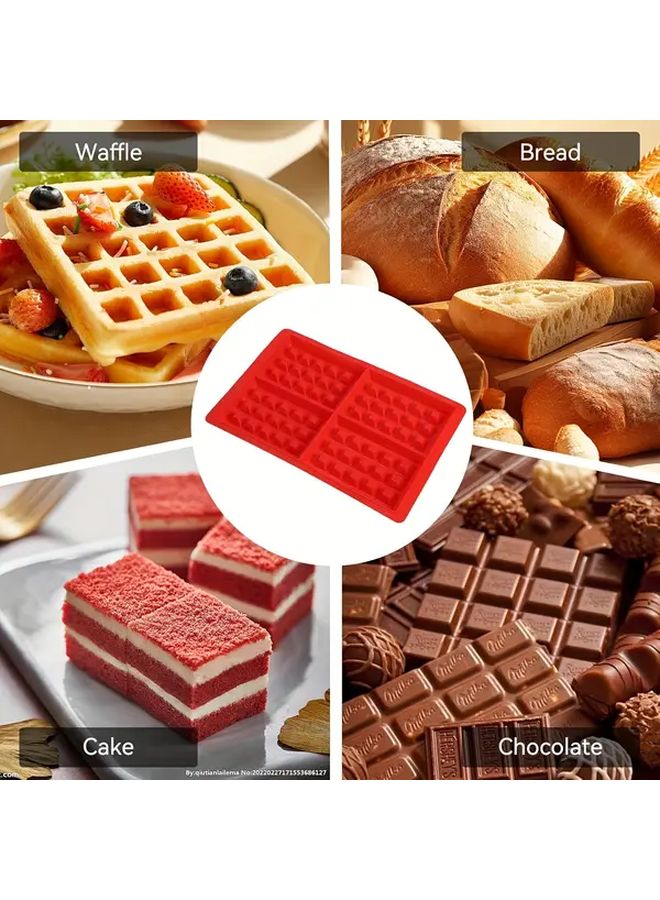 2pcs Waffle Silicone Molds Non Stick Oven Microwave Safe Baking Desserts - Image 2