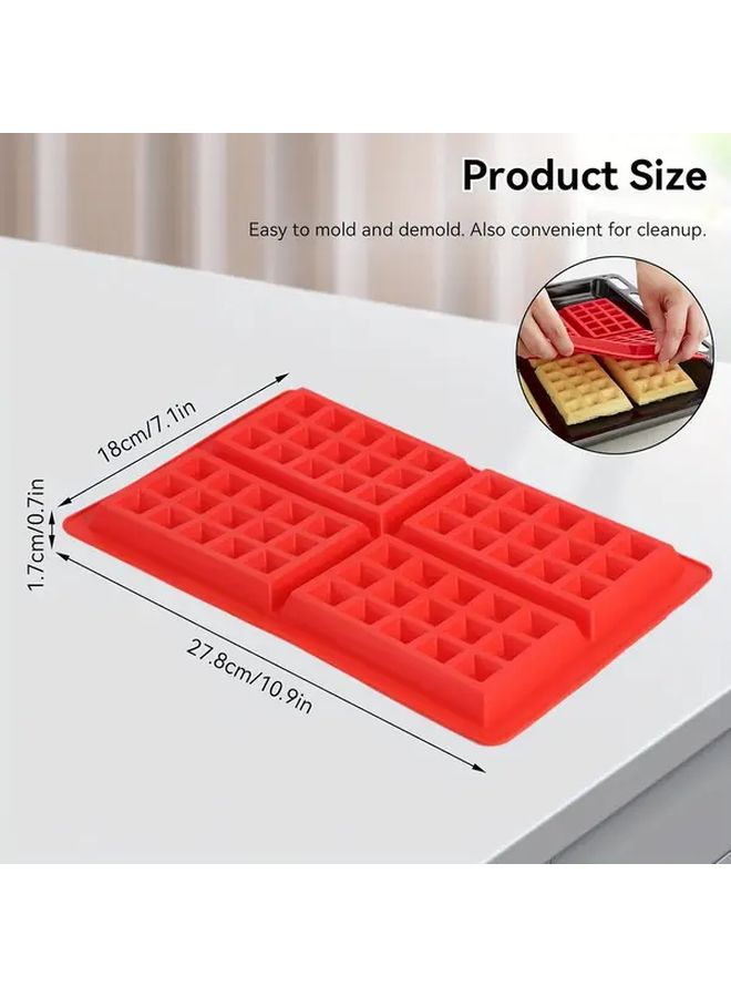 2pcs Waffle Silicone Molds Non Stick Oven Microwave Safe Baking Desserts - Image 4
