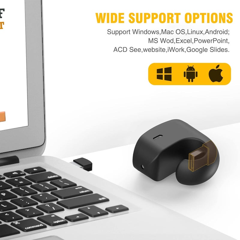 Dino Strike Presentation Clicker USB Rechargeable Powerpoint Clicker, Finger Ring RF 2.4GHz Wireless Presenter Remote Clicker for Powerpoint Presentations for Mac Laptop PC - Image 5