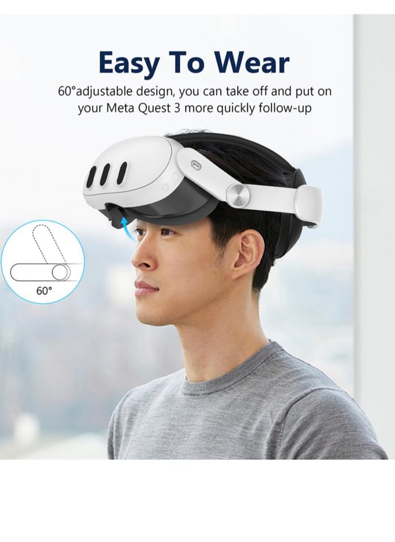 Excefore - Adjustable Head Strap for Meta Quest 3 Accessories, Comfortable Lightweight Adjustable Elite Headset Replacement Accessories for Meta Quest 3, VR Headset Strap Replacement for Meta Quest 3 - Image 1