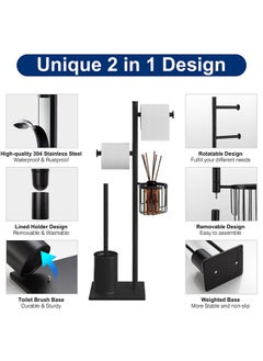 Miya Toilet Paper Holder with Aromatherapy Holder Bathroom Toilet Decor Decorative Paper Towel Roll Holder Bathroom Freestanding Storage Rack Floor Standing Toilet Paper Dispenser  - Image 2