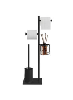 Miya Toilet Paper Holder with Aromatherapy Holder Bathroom Toilet Decor Decorative Paper Towel Roll Holder Bathroom Freestanding Storage Rack Floor Standing Toilet Paper Dispenser  - Image 1