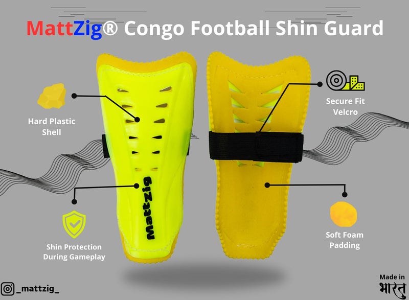 MATTZIG ® Club Football Kit (One Pair of Knee Length Poplin Socks + One Pair of Shin Guard + One Pair of Cotton Arm Sleeves + One Kit Bag) (Yellow) - Image 3