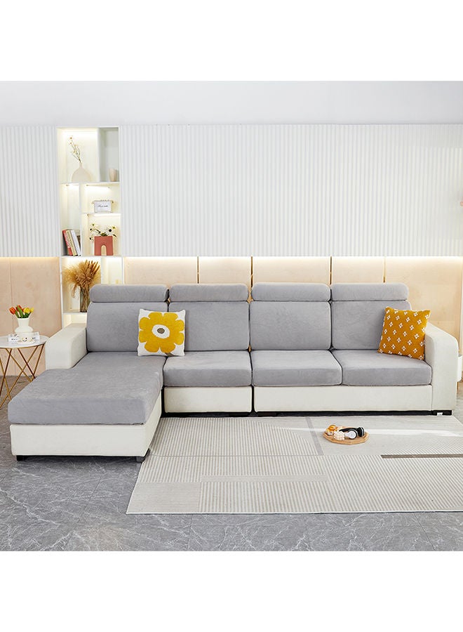 Sharpdo Solid Color Thickened Plush Sofa Cushion Cover XS Size - Knitted Velvet, Elastic & Eco-Friendly - Image 1