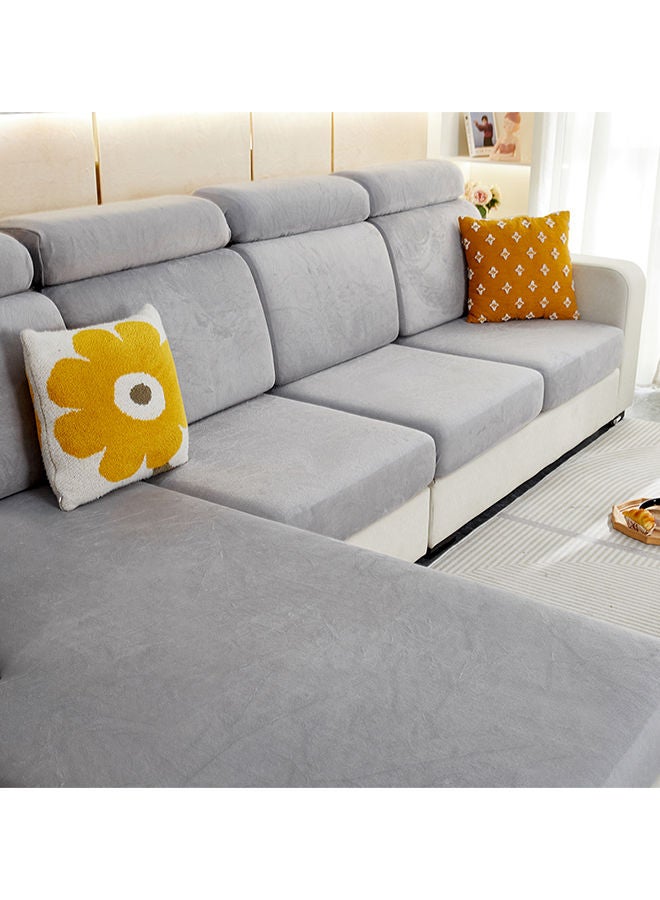 Sharpdo Solid Color Thickened Plush Sofa Cushion Cover XS Size - Knitted Velvet, Elastic & Eco-Friendly - Image 2