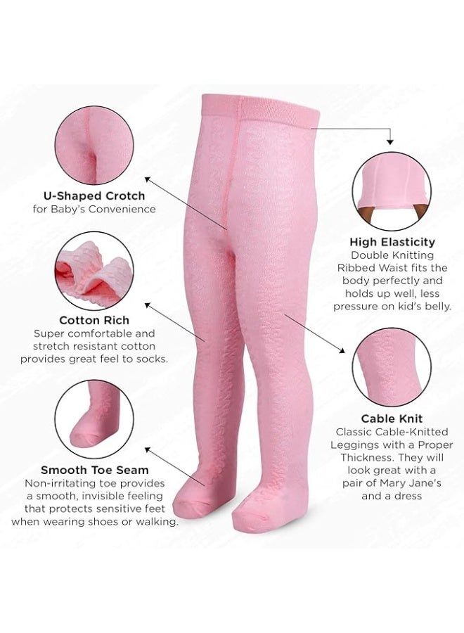 Mee Mee Baby Stockings | Unisex | Full Length | 100% Cotton |Stretchable| Snug Fit |Unisex Stockings | Pk of 2 | Black & Pink - Image 2