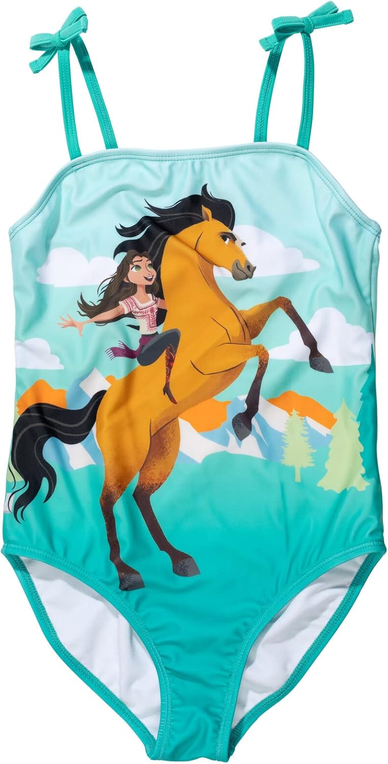 DreamWorks Spirit Riding Free Little Girls OnePiece Bathing Suit Blue 5 - Image 1