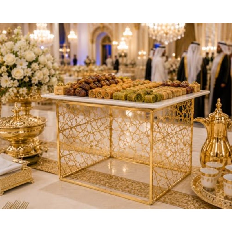 GN 1/2 Gold Elevation Stand 10" 25.4 cm Height, Decorative Buffet Riser for Catering and Events Laser-Cut Stainless Steel Display Stand, Durable Gold Finish for Food and Décor - Image 5