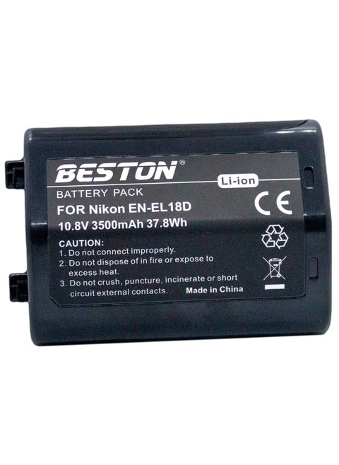 Beston Battery for Nikon EN-EL18D: Advanced rechargeable battery tailored for Nikon cameras utilizing EN-EL18D.
