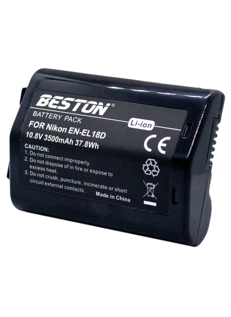 Beston Battery for Nikon EN-EL18D: Advanced rechargeable battery tailored for Nikon cameras utilizing EN-EL18D.