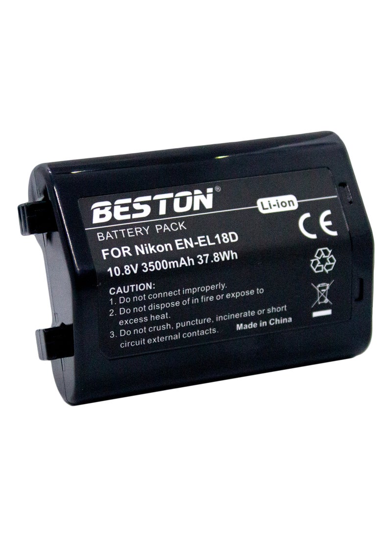 Beston Battery for Nikon EN-EL18D: Advanced rechargeable battery tailored for Nikon cameras utilizing EN-EL18D.