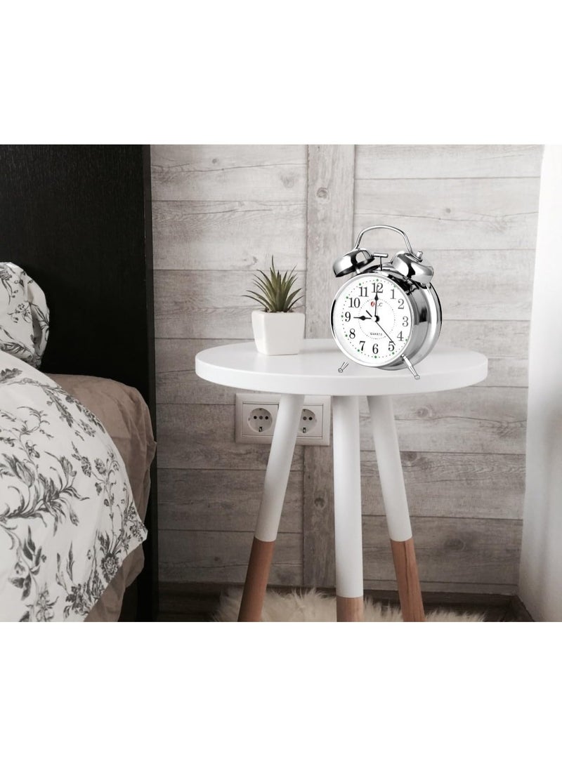 دي إل سي  منبه كلاسيكي معدني مع جرس ميكانيكي وإضاءة ليلية - Image 2