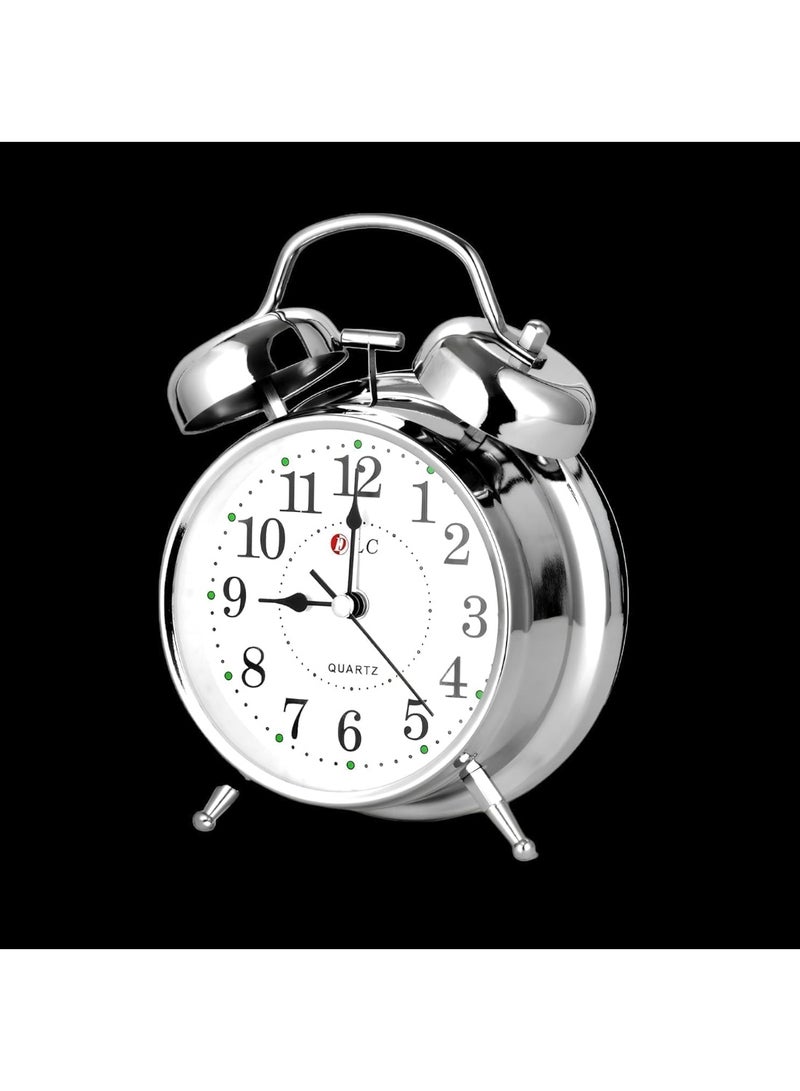 دي إل سي  منبه كلاسيكي معدني مع جرس ميكانيكي وإضاءة ليلية - Image 3