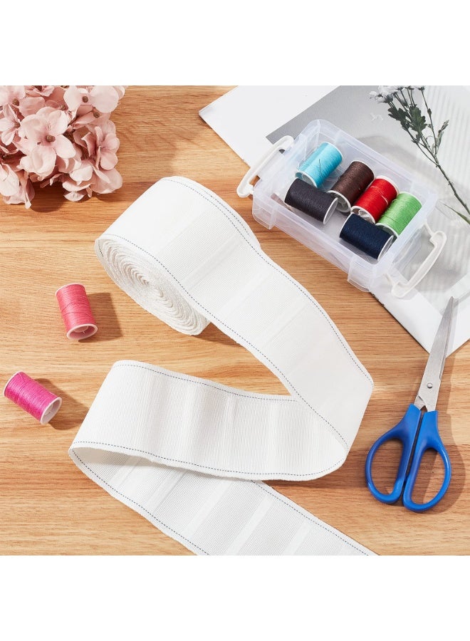 Curtain Heading Deep Pinch Pleat Cotton Tape, White, 3 inch x 11 Yards - Image 5