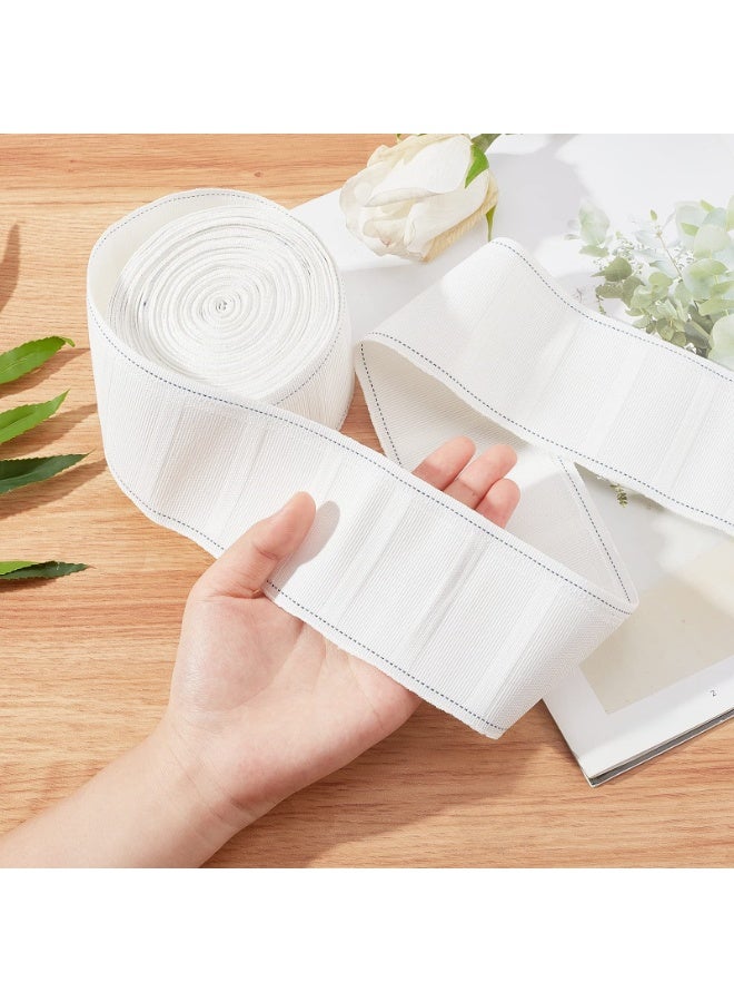 Curtain Heading Deep Pinch Pleat Cotton Tape, White, 3 inch x 11 Yards - Image 3