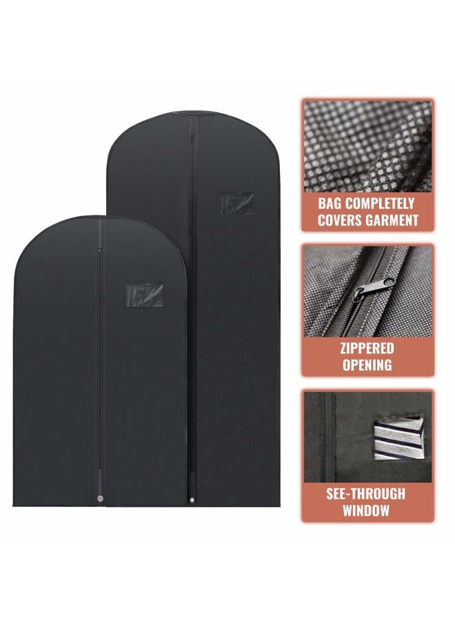 PLX Black Garment Bags for Hanging Clothes, Men Suit Bag for Travel and Clothing Storage of Women Dresses, Shirts, Fur Coats, Dance Costumes Suit Cover - Closet Storage Long Garment Bags w/Zipper - Image 2