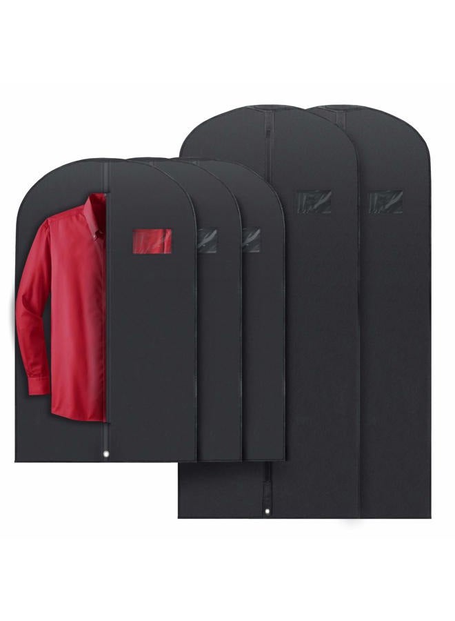 PLX Black Garment Bags for Hanging Clothes, Men Suit Bag for Travel and Clothing Storage of Women Dresses, Shirts, Fur Coats, Dance Costumes Suit Cover - Closet Storage Long Garment Bags w/Zipper - Image 1