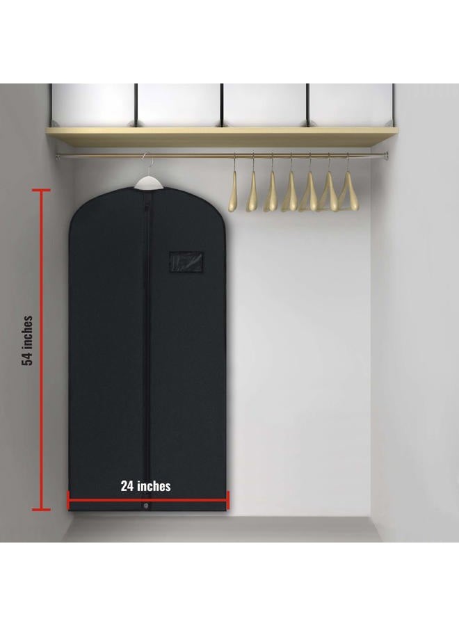 PLX Black Garment Bags for Hanging Clothes, Men Suit Bag for Travel and Clothing Storage of Women Dresses, Shirts, Fur Coats, Dance Costumes Suit Cover - Closet Storage Long Garment Bags w/Zipper - Image 5