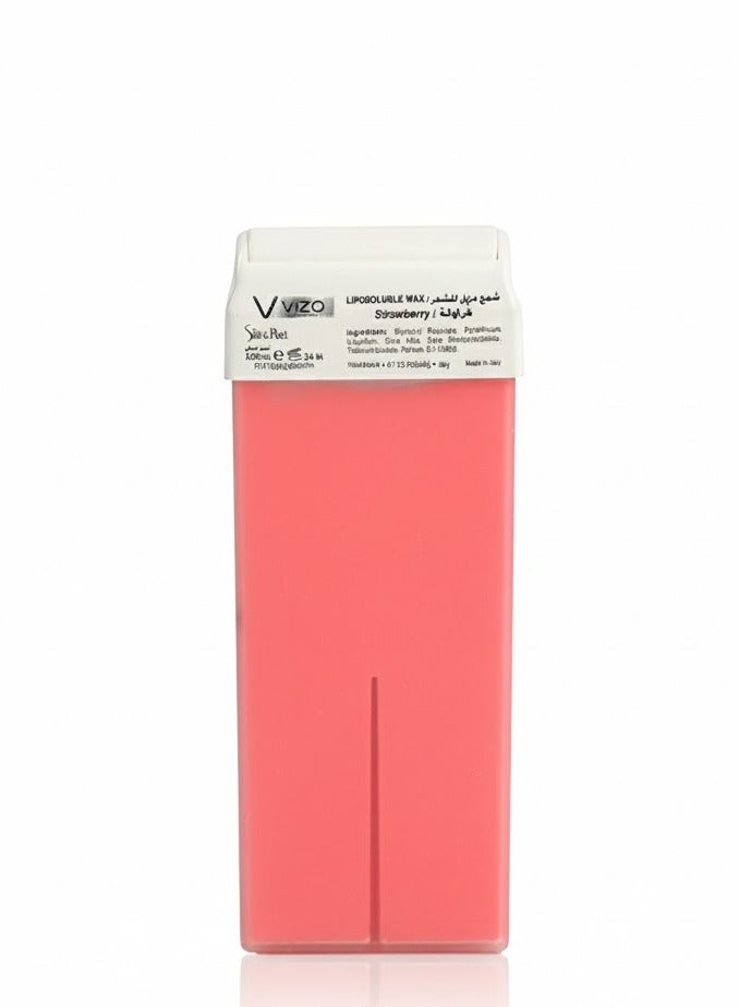 VIZO Silk & Peel Strawberry Wax Large Roll 100ML - Image 1