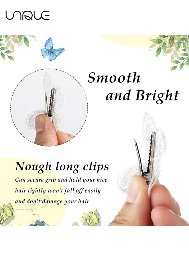 Unique 10PCS White Lace Butterfly Clips, Cute Hair Clips Embroidery Butterfly Hair Pins Alligator Clips Pins Butterfly Fairy Hair Accessories For Women Girls Cosplaying Wedding Party Favor Decoration - Image 2