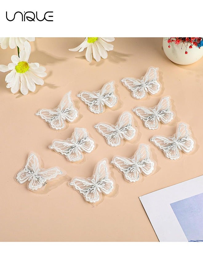 Unique 10PCS White Lace Butterfly Clips, Cute Hair Clips Embroidery Butterfly Hair Pins Alligator Clips Pins Butterfly Fairy Hair Accessories For Women Girls Cosplaying Wedding Party Favor Decoration - Image 4