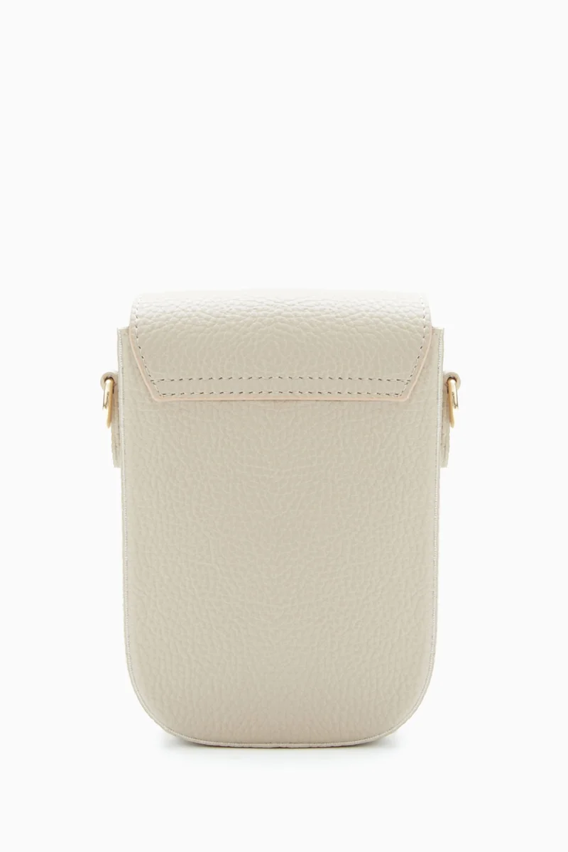 وي كرييت Compact Beige Pebbled Crossbody Bag by WECRE8