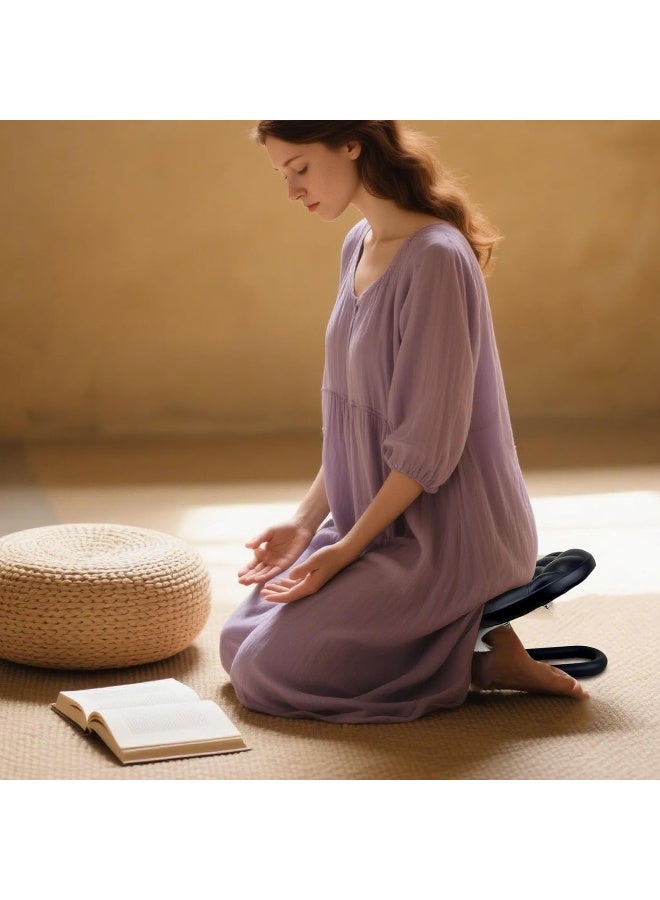 Portable Meditation Stool, Ergonomic Kneeling Support for Yoga, Mindfulness, and Prayer,  Black - Image 3