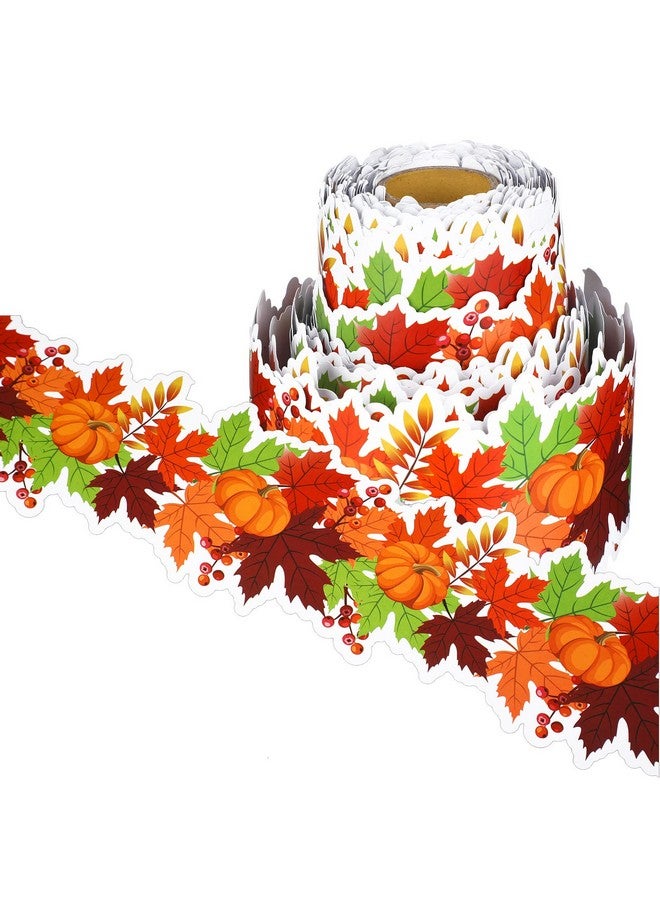 تيلينغ لوحة إعلانات عيد الشكر بطول 65.6 قدمًا على شكل قرع الخريف، لوحة إعلانات الخريف على شكل حد لجدار الفصل الدراسي، سبورة مدرسية، ديكور منزلي وداخلي للمكتب (قرع) - Image 1