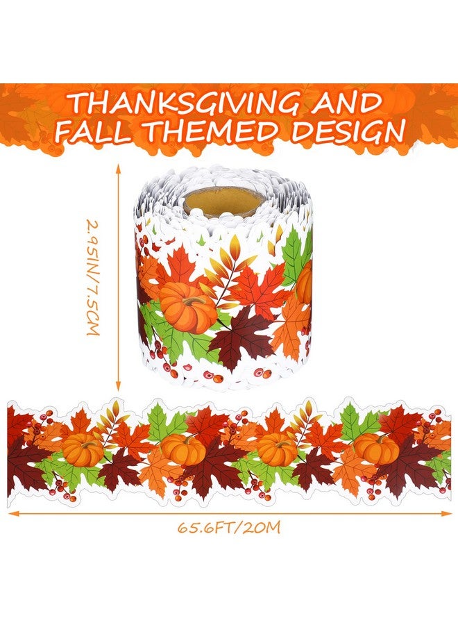 تيلينغ لوحة إعلانات عيد الشكر بطول 65.6 قدمًا على شكل قرع الخريف، لوحة إعلانات الخريف على شكل حد لجدار الفصل الدراسي، سبورة مدرسية، ديكور منزلي وداخلي للمكتب (قرع) - Image 2
