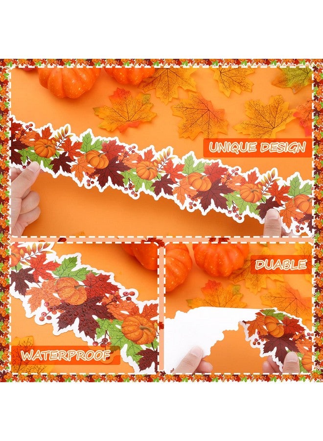 تيلينغ لوحة إعلانات عيد الشكر بطول 65.6 قدمًا على شكل قرع الخريف، لوحة إعلانات الخريف على شكل حد لجدار الفصل الدراسي، سبورة مدرسية، ديكور منزلي وداخلي للمكتب (قرع) - Image 3