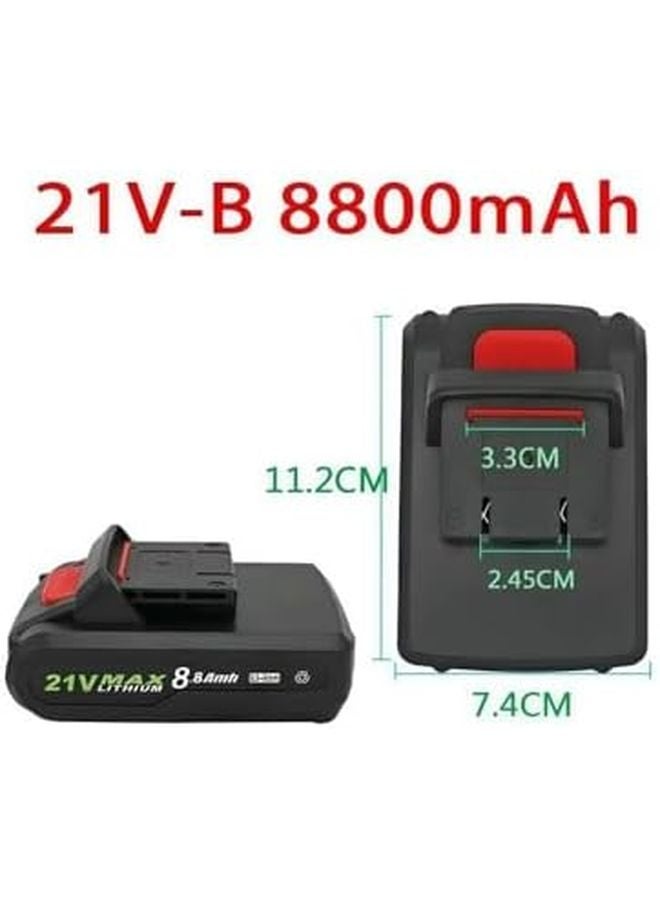 بطارية ليثيوم أيون قابلة لإعادة الشحن 21 فولت 8800 مللي أمبير متوافقة مع المثاقب الكهربائية ومفكات البراغي اللون 21 فولت ب - Image 5