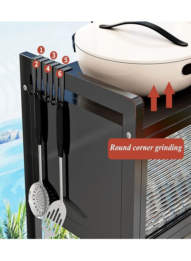 FUMES Over-Sink Kitchen Rack with Space-Saving Dish Drying and Storage Organizer with Utensil Hooks with Cover - Image 2