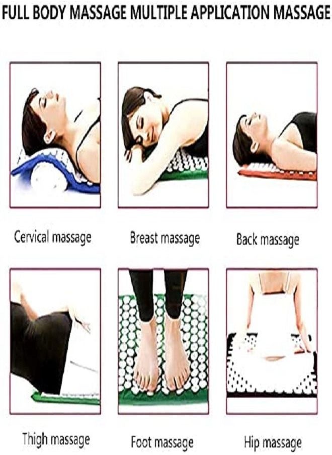 Acupuncture Pads, Acupressure Massage Pads, Meditation Pads, Pillow Set for Back Acupuncture Cushion Yoga Mat Massage Fitness Meditation Pad for Storage and Travel