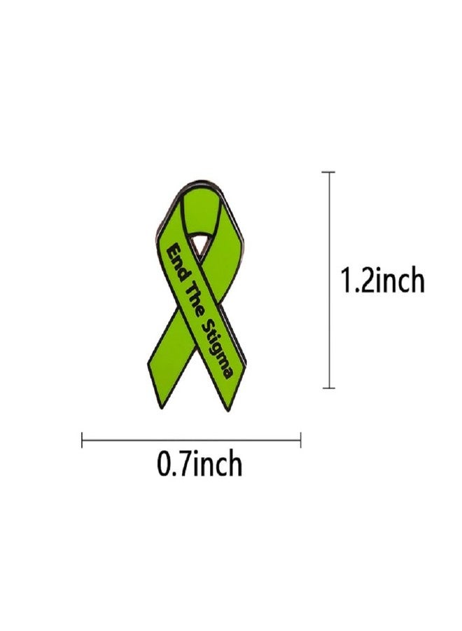 GuDeKe Stop End the Stigma of Mental Illness Pin Mental Health Awareness Ribbon Brooch - Image 5