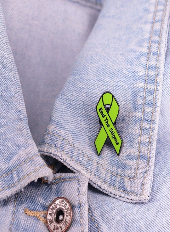 GuDeKe Stop End the Stigma of Mental Illness Pin Mental Health Awareness Ribbon Brooch - Image 4